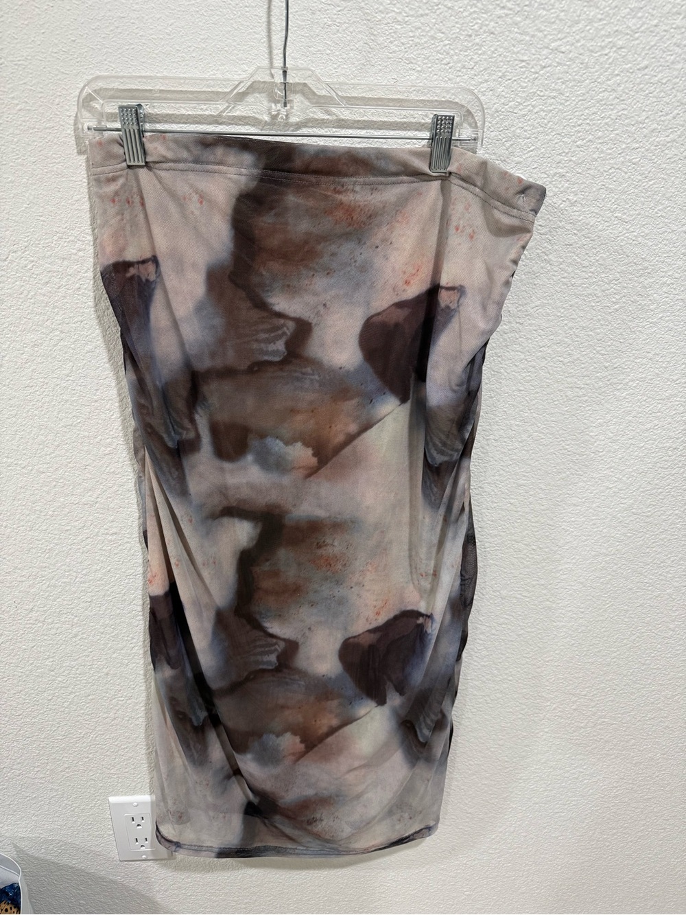 Abstract Watercolor Midi mesh Skirt